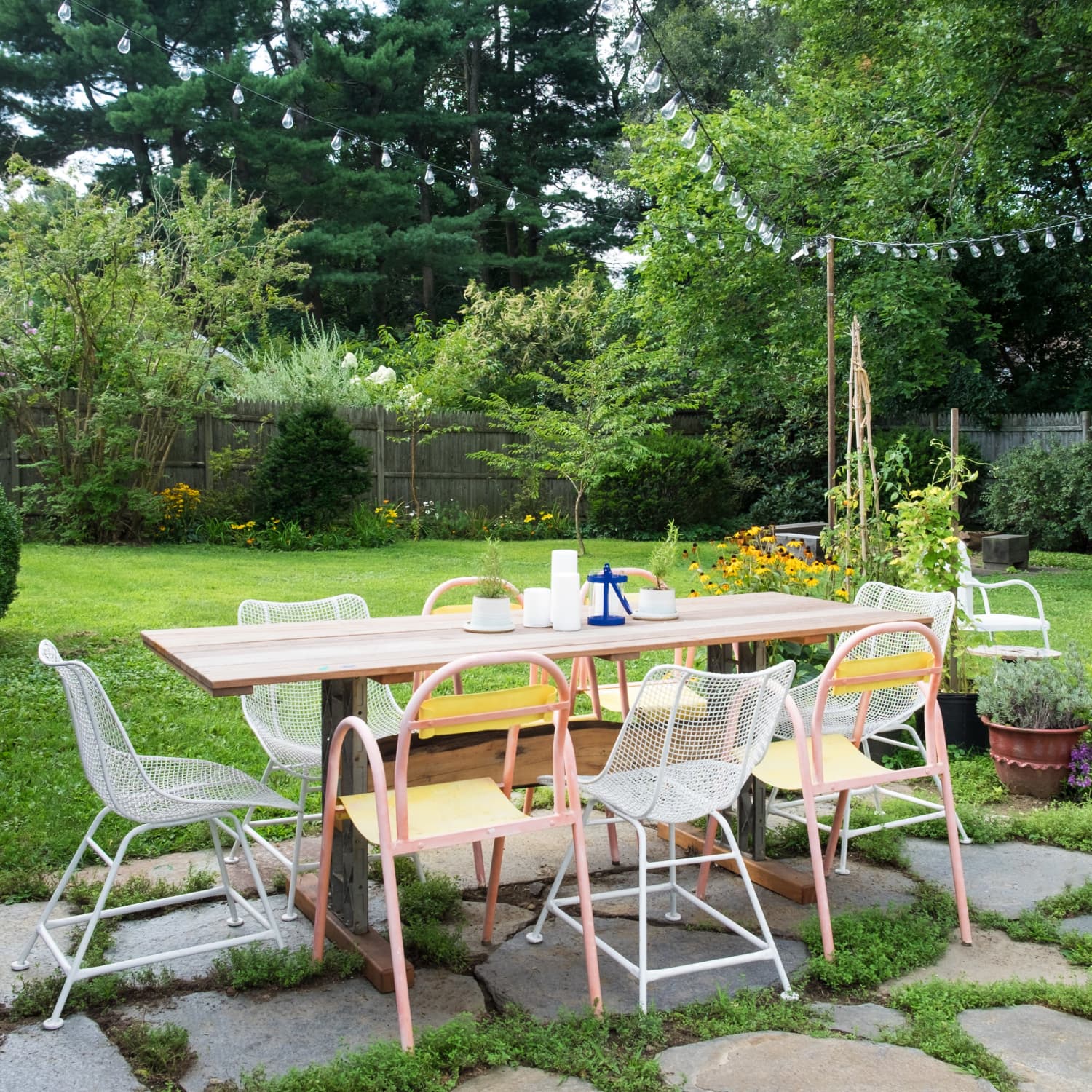 Nesting patio outlet dining set